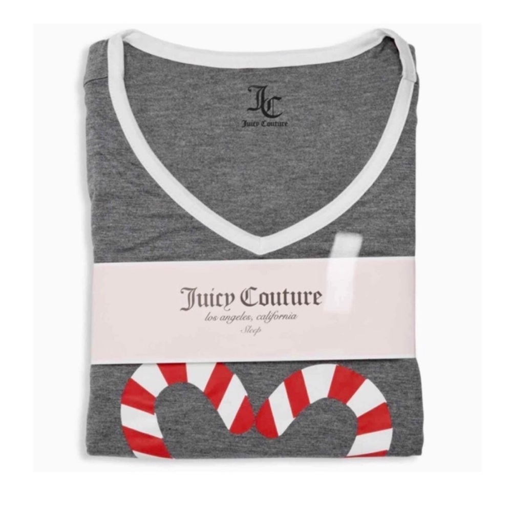 Juicy Couture NWT 2-Piece Christmas Pajama Set Gray Red & White ~price is firm - Picture 2 of 11